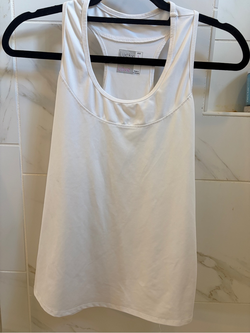 Lucky in Love White Performance Tank
